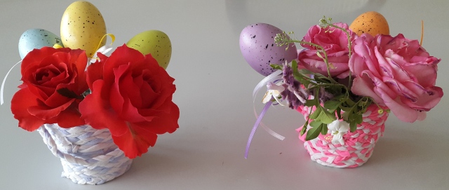 Canastas de Pascua con flores